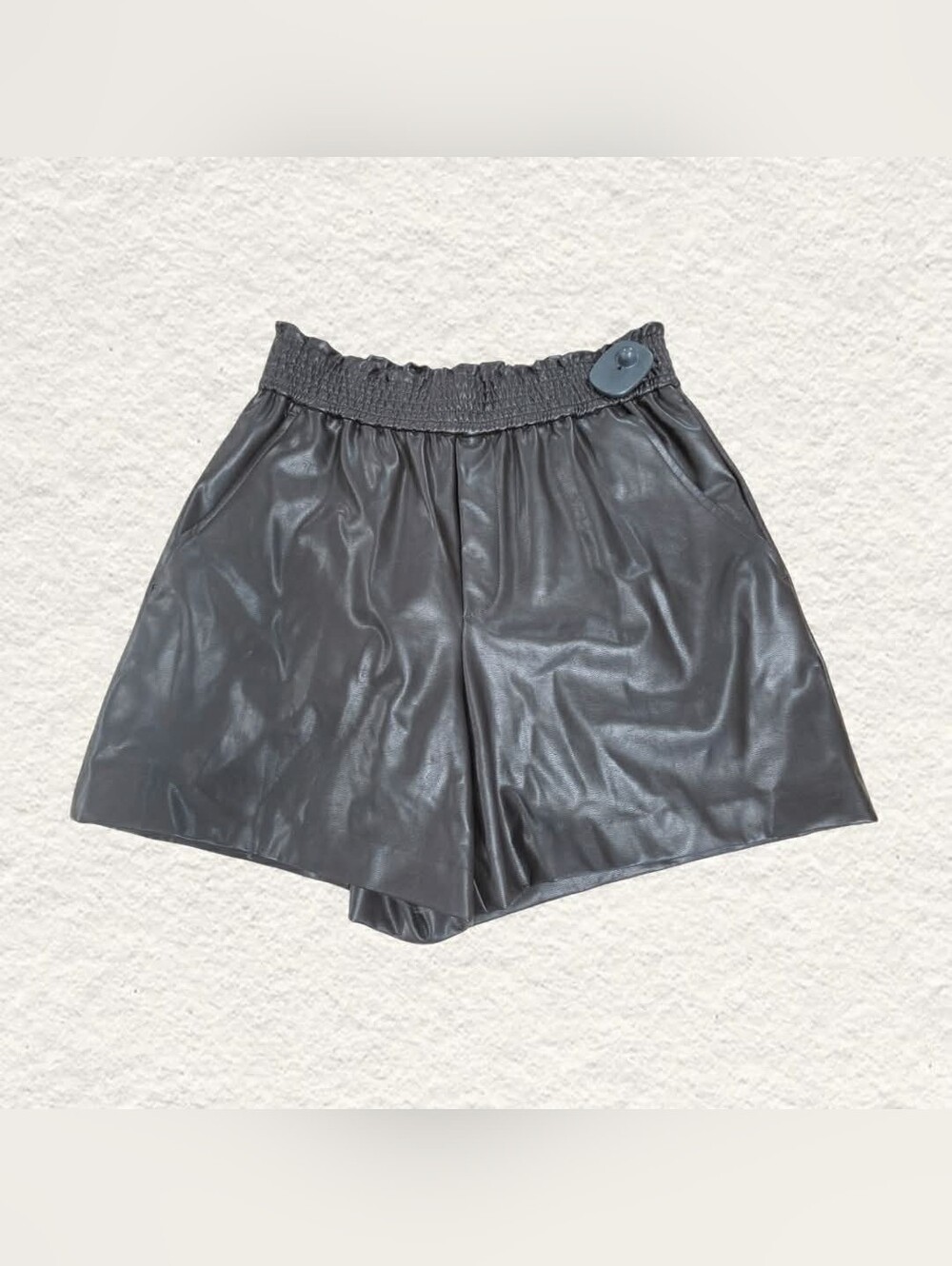 A.L.C. High-Waist Brown Faux Leather Shorts